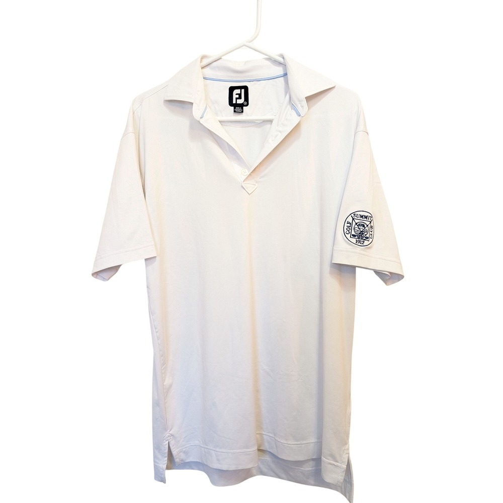 FootJoy Summit Golf Club‎ Polo Men's S White Embroidered Logo Performance